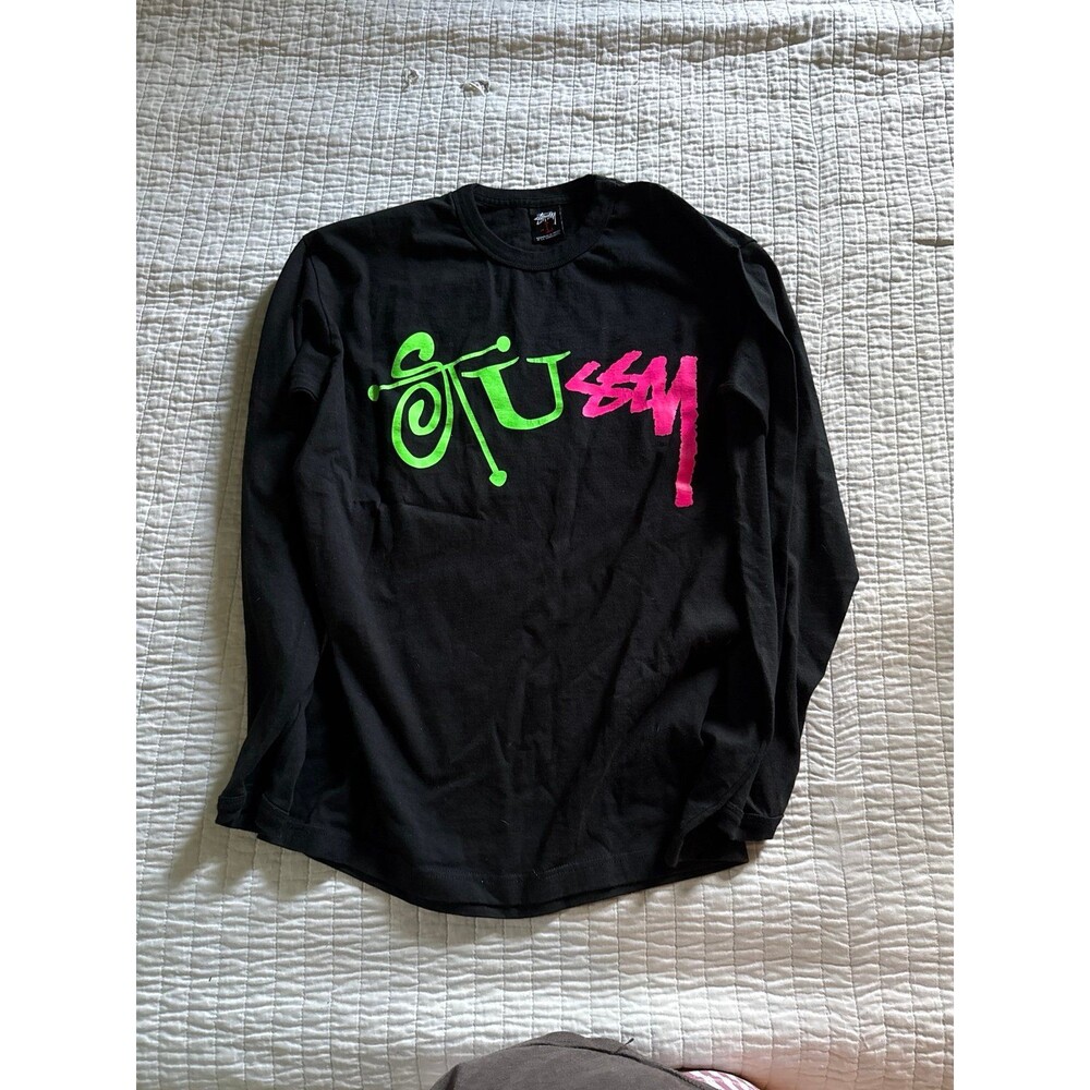 Stussy Multifont Stock Long-Sleeve 'Black'